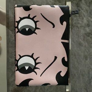 Betty Boop and sequin back makeup bag with zipper